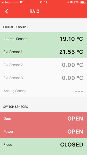 Room Alert App for iOS and Android
